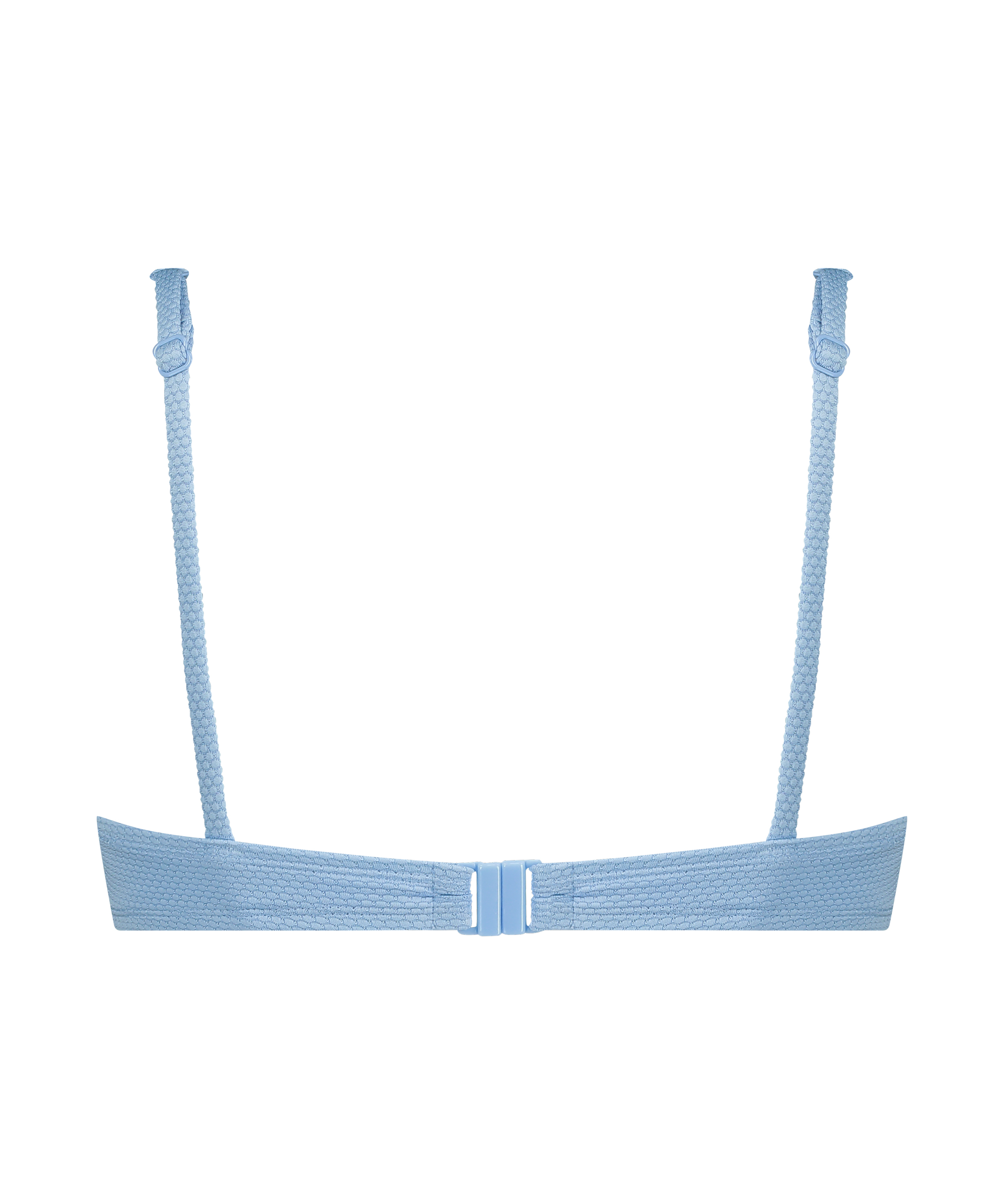 Unwattiertes Bügel-Bikini-Top Scallop, Blau, main