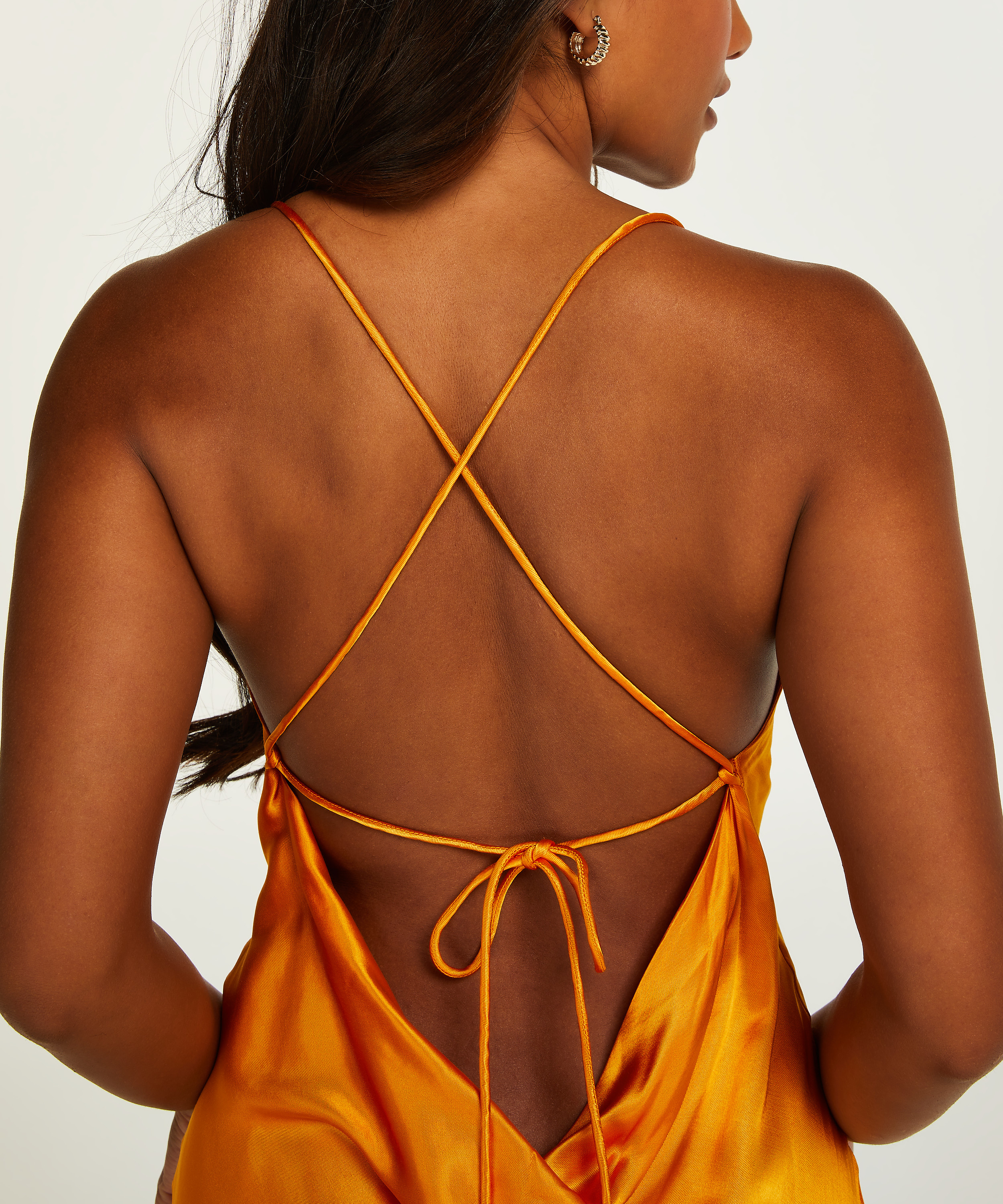 Robe midi Satin, Orange, main