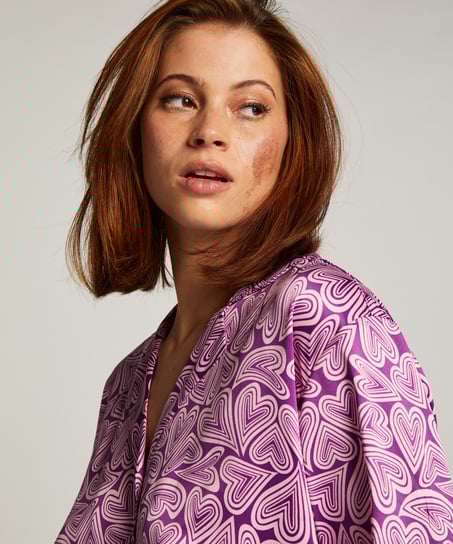 Langarmjacke Satin, Lila