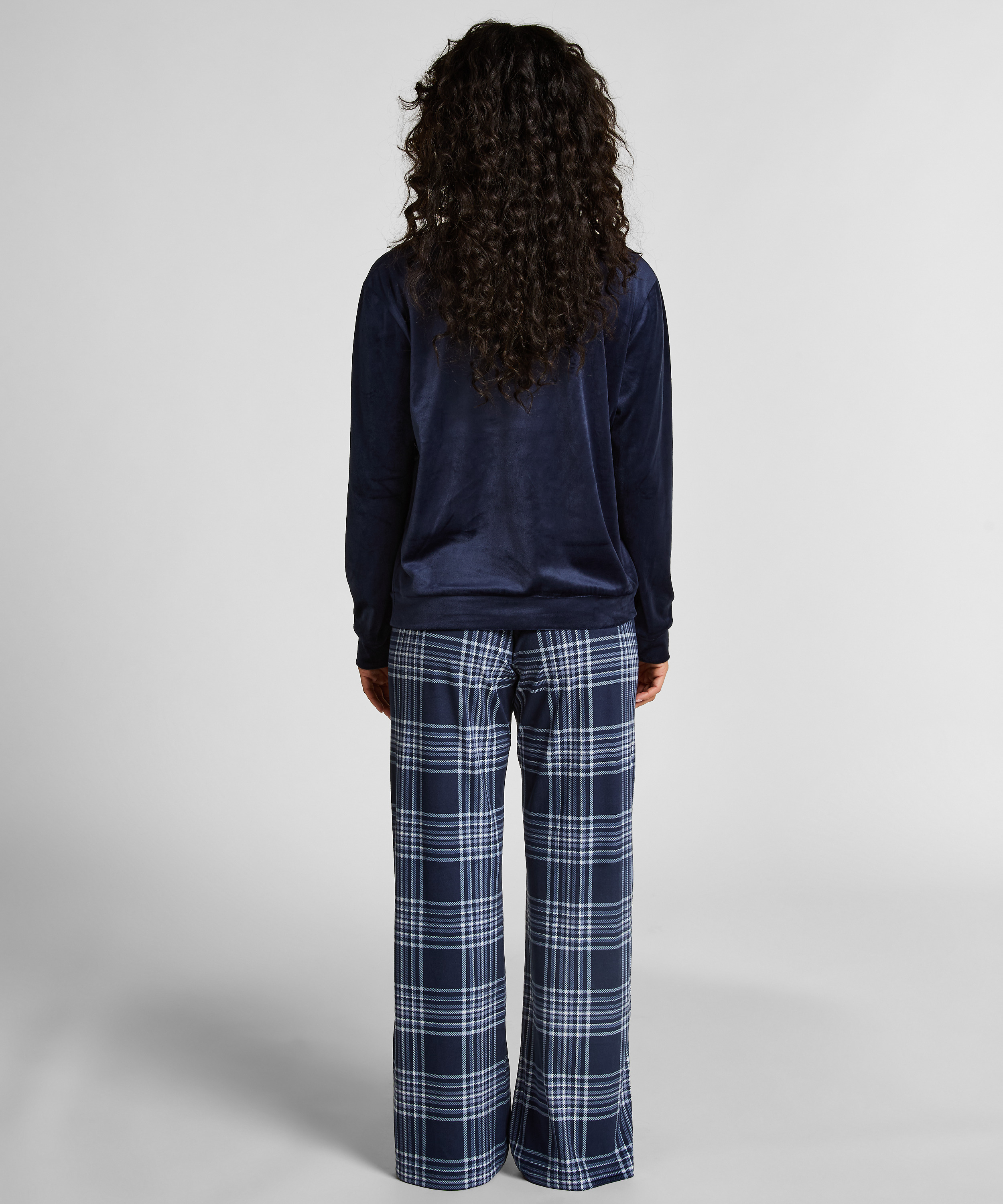 Ensemble pyjama Velours, Bleu, main