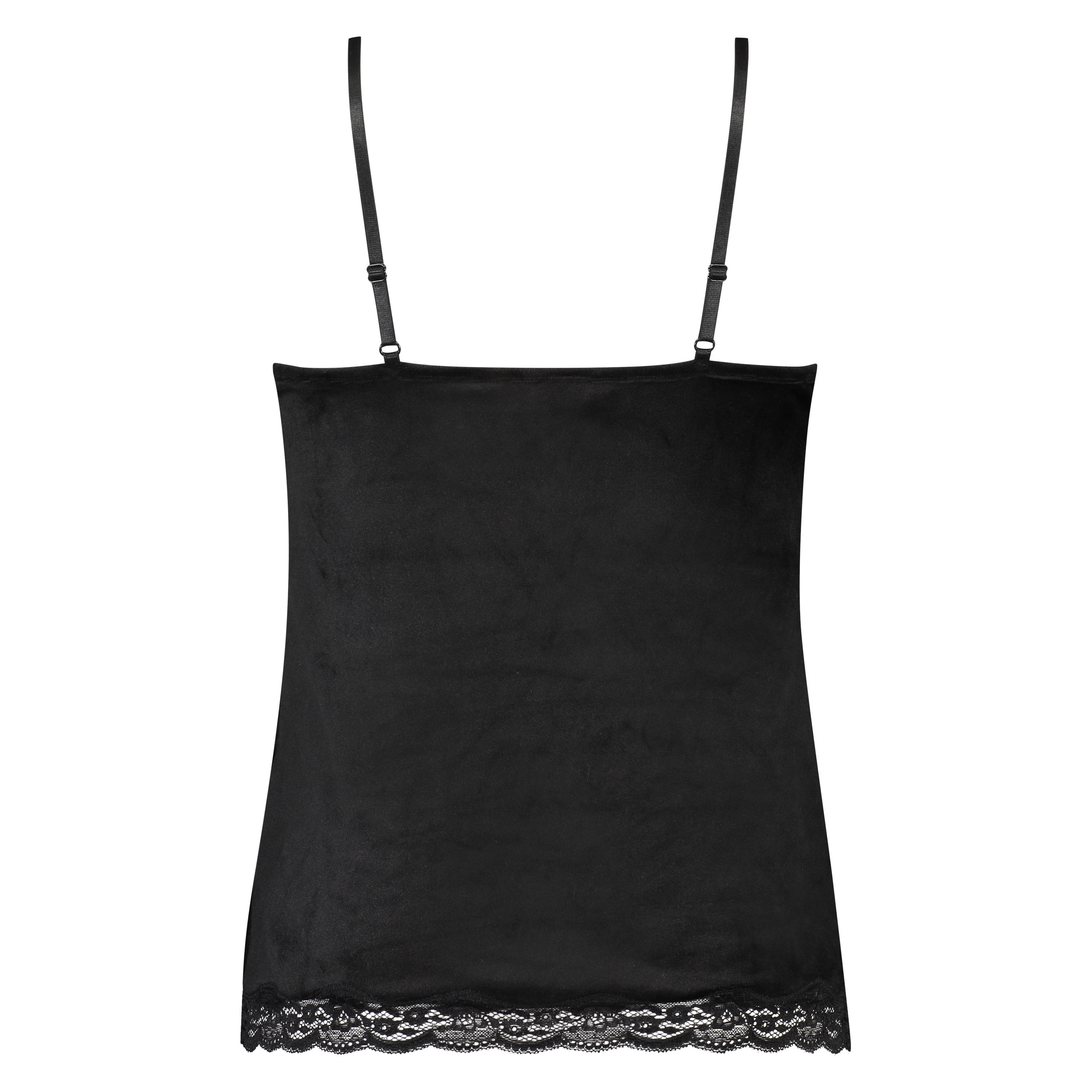 Camisole velours Dentelle, Noir, main