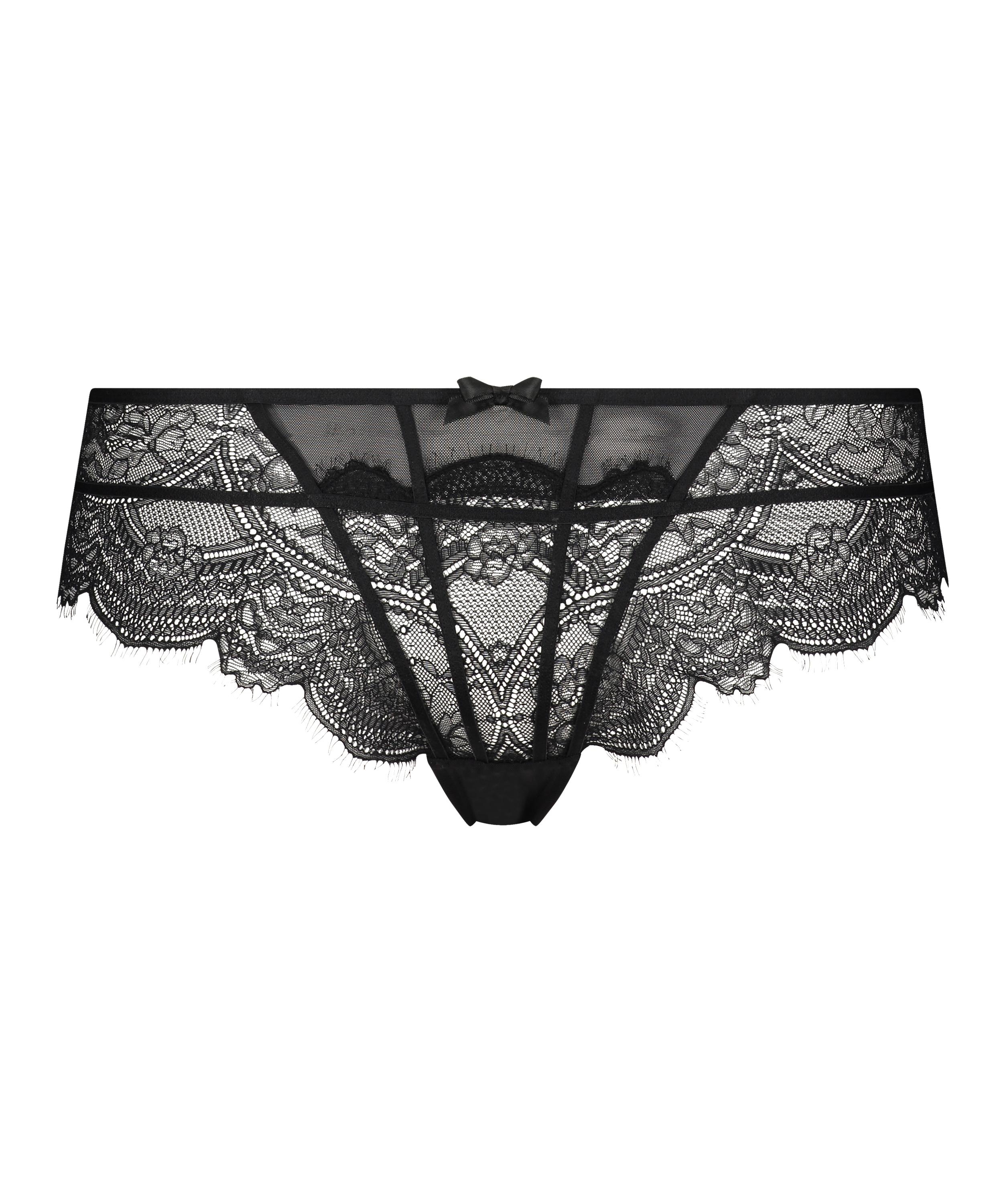 Slip brésilien Lillie Curvy, Noir, main