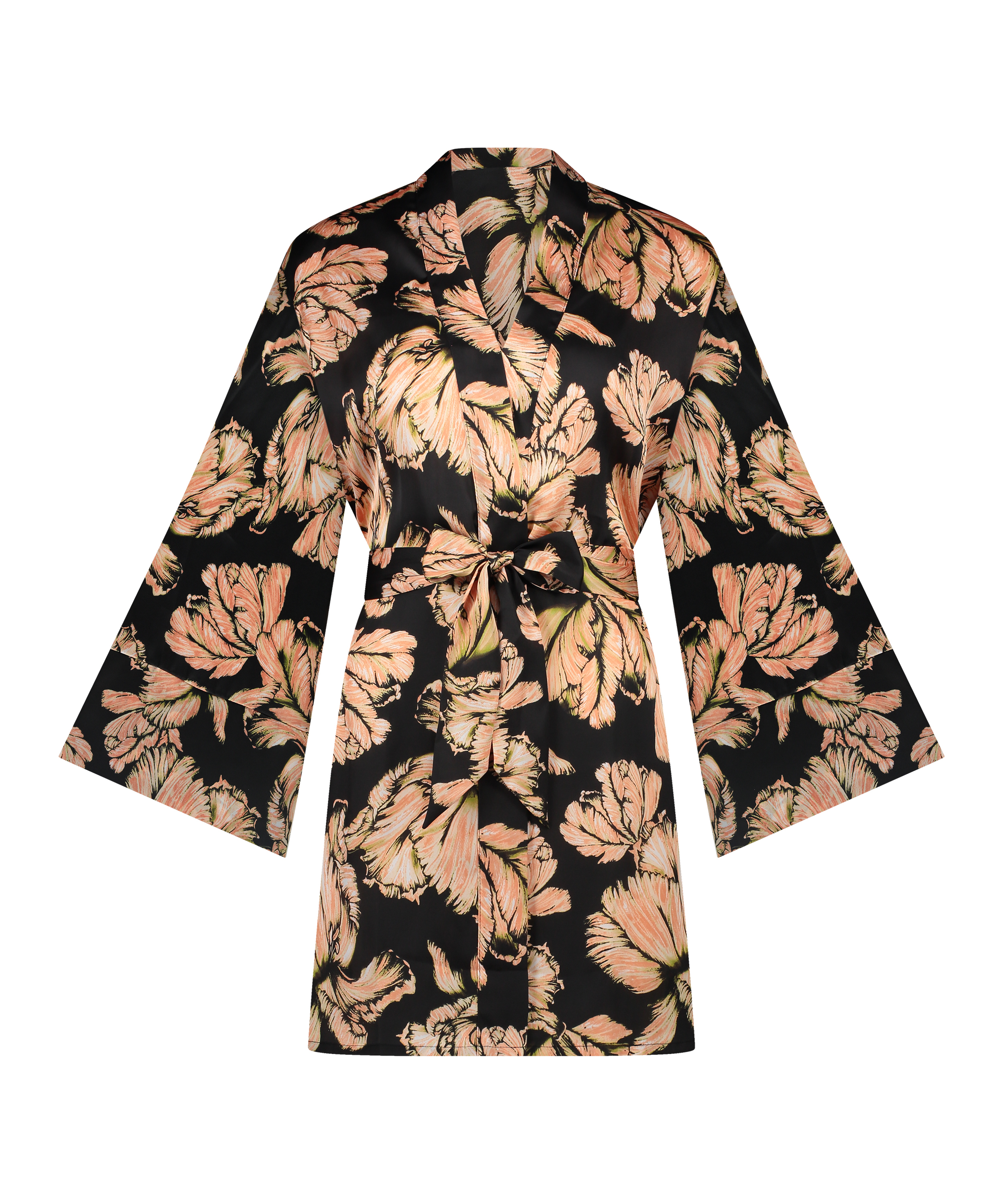 Kimono Satin, Schwarz, main