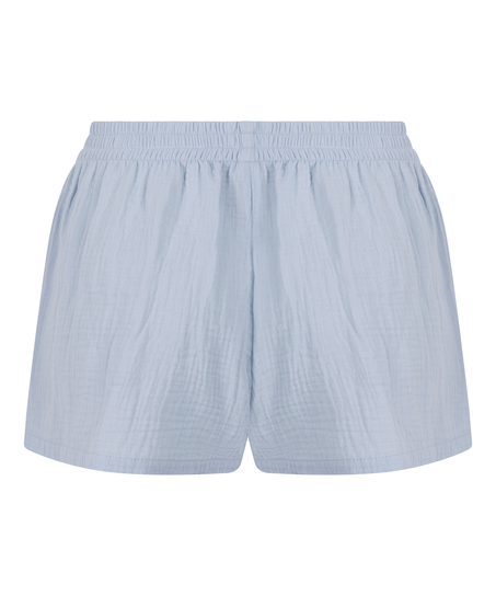 Musselin-Shorts, Blau