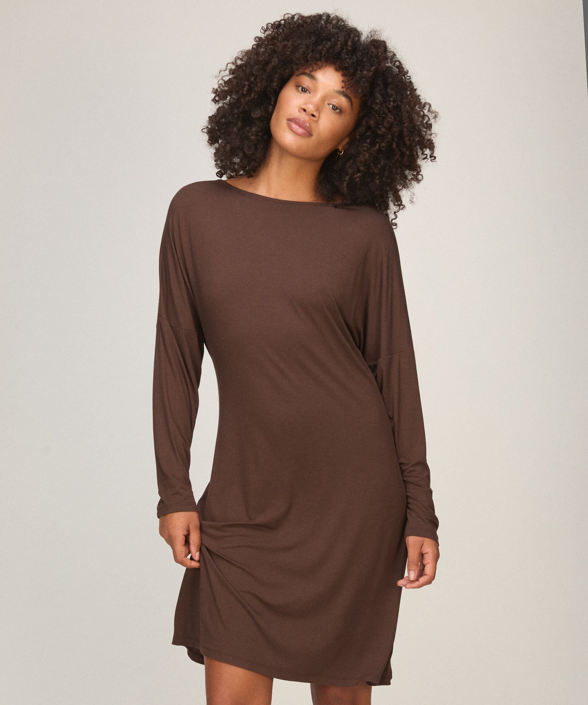 Batwing-Nachthemd, Braun Batwing-Nachthemd, Braun