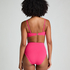 Bas de bikini Rio taille haute festonn&eacute;, Rose
