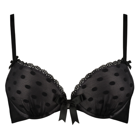 Padded underwired push-up bra Elle, Noir