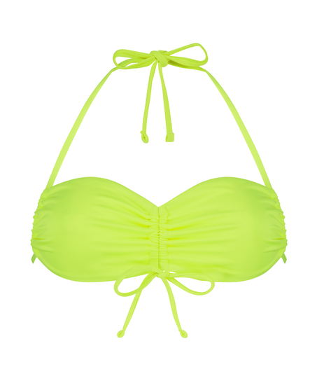Bikini Crop Top froncé Glow, Jaune