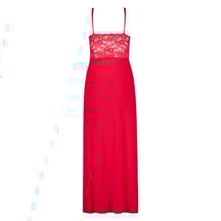 Slipdress Nora Lace Long, Rot