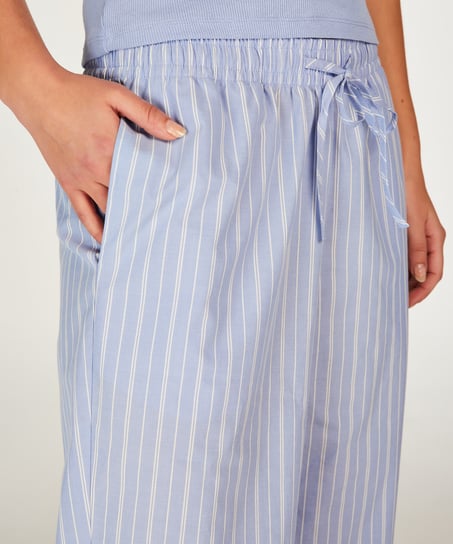 Pyjamahose Baumwolle, Blau