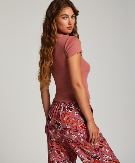 Kurzarm-Baumwollshirt, Rose