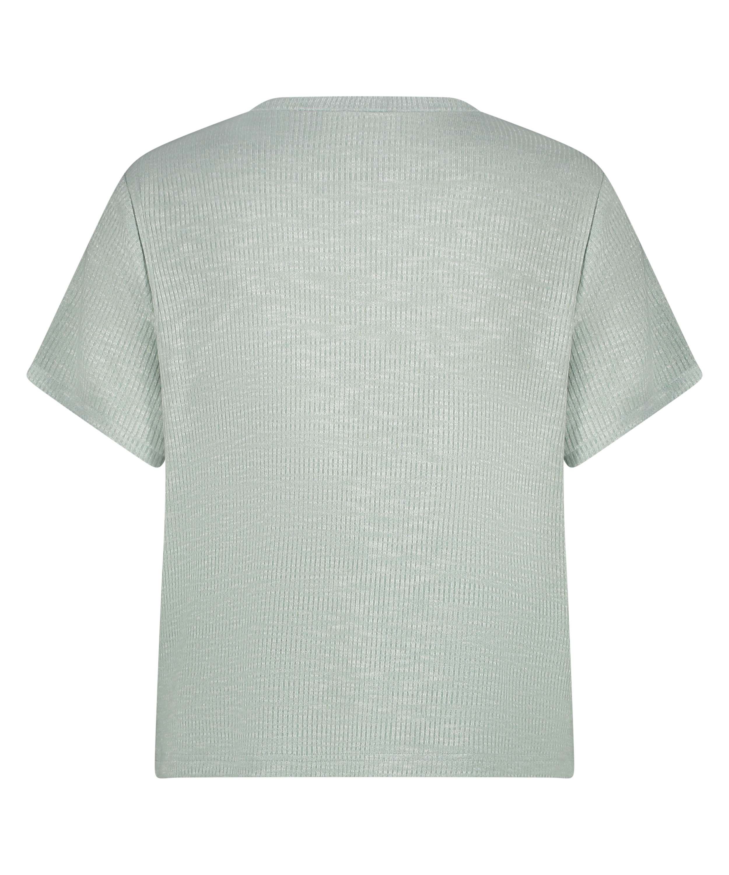 Top mit kurzen Ärmeln Rib, Grün, main