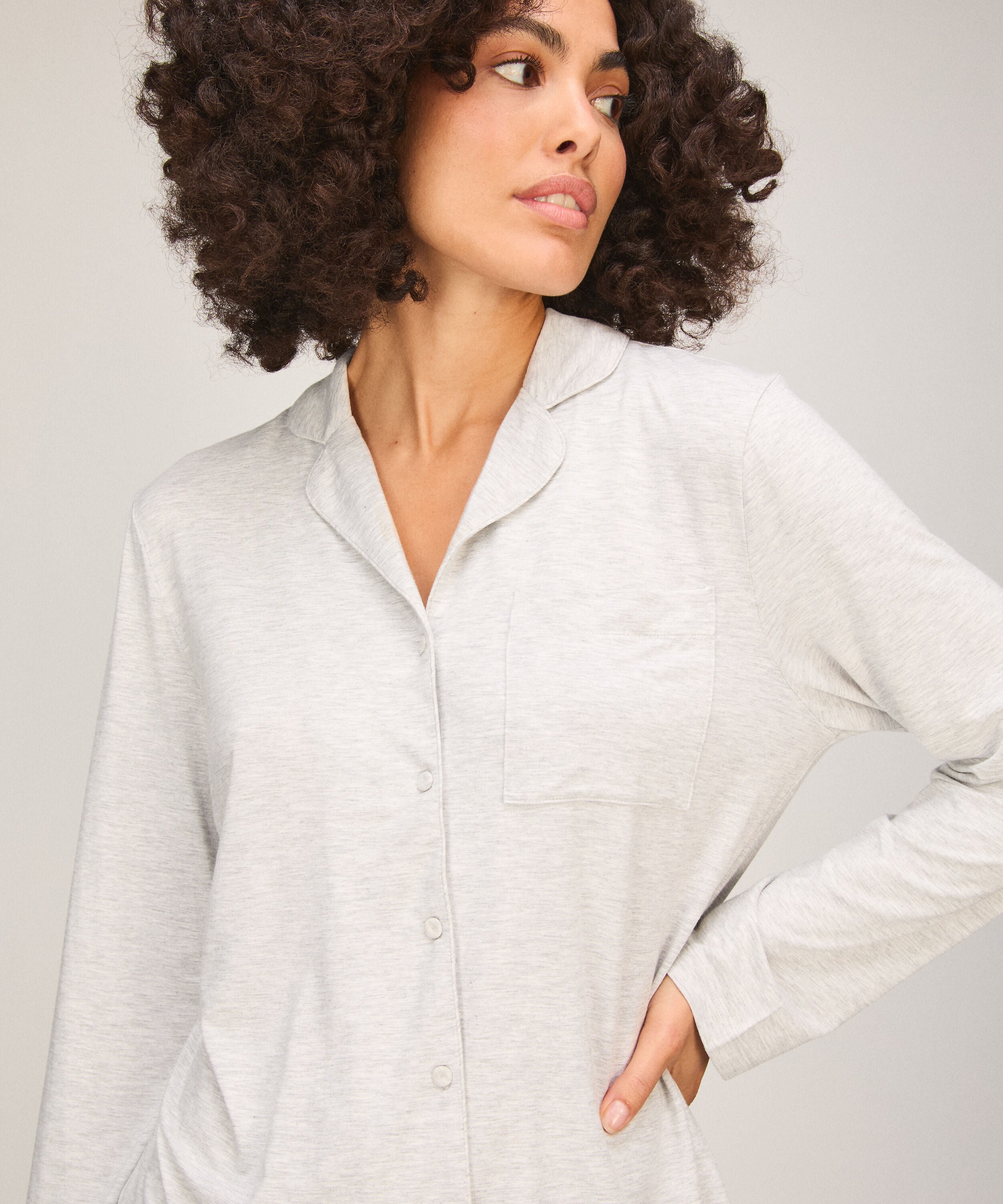 Pyjama Jacke Jersey Essential, Grau