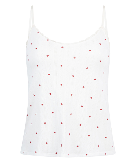 Top Cami Lace, Weiß