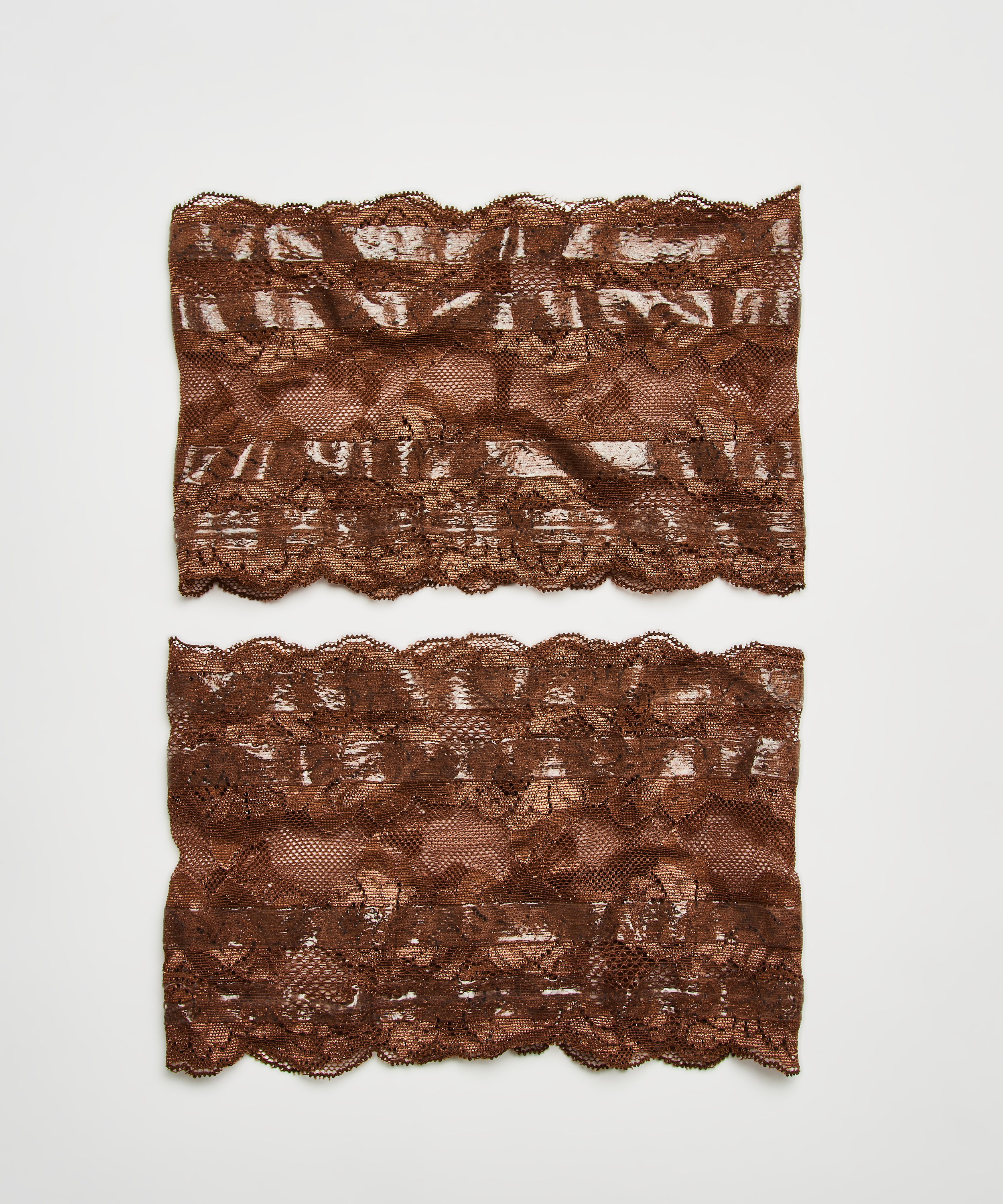 Oberschenkelband aus Spitze, Braun, main