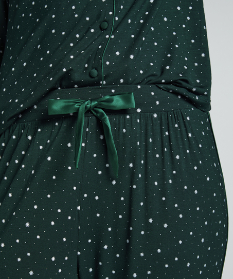 Pyjamahose Jersey, Grün