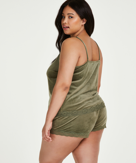 Short velours dentelle, Vert