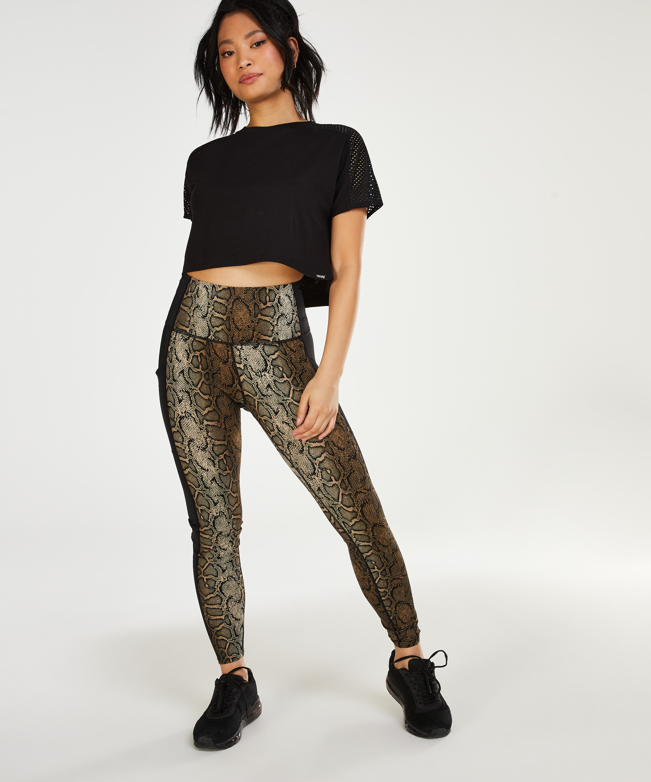 HKMX Crop Top Mesh, Schwarz, main