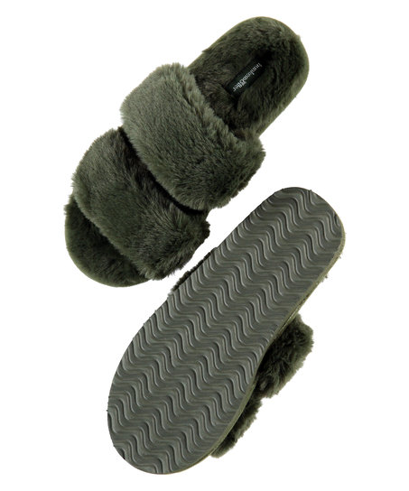 Pantoufles Velours, Vert