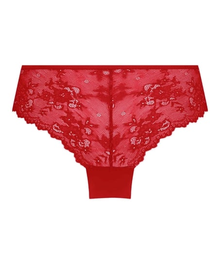 Slip brésilien Invisible Lace Back, Rouge