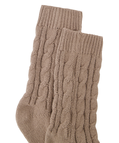 1 Paar Stricksocken, Beige