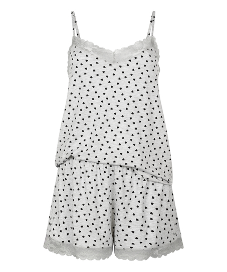 Kurzes Pyjama-Set Cami, Grau