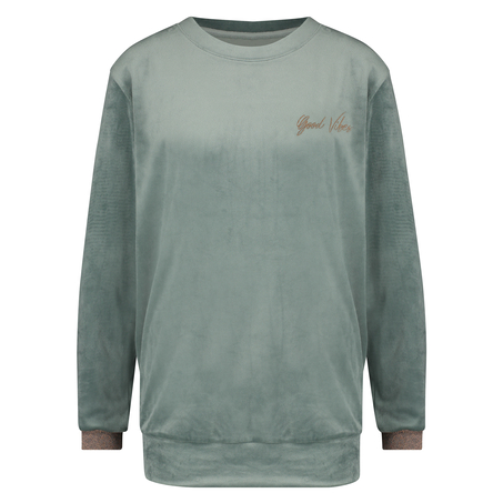 Oberteil Velour Lurex, Gr&uuml;n