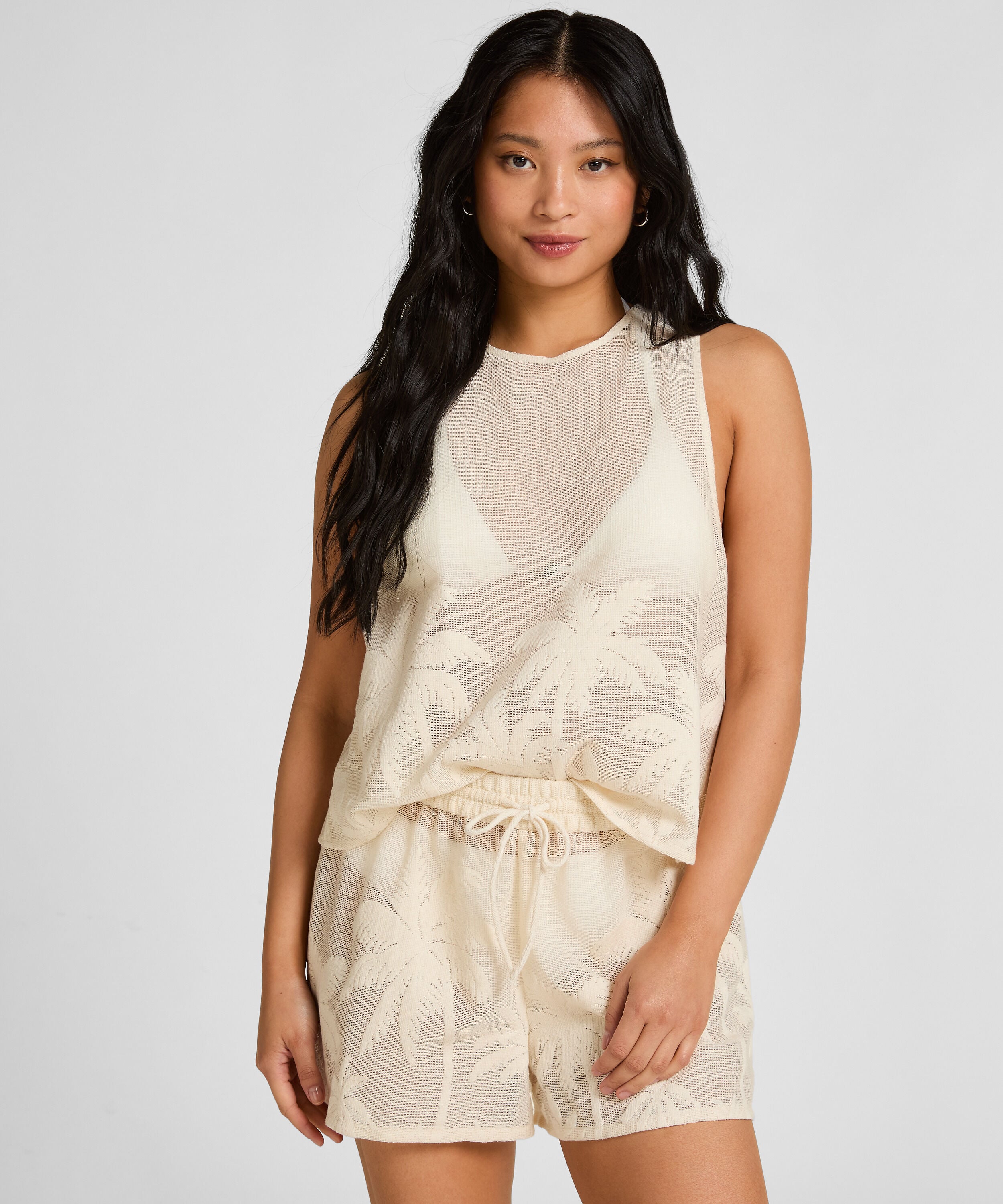 Beach Shorts Palm, Weiß