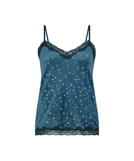 Cami Velours Lace, Blau