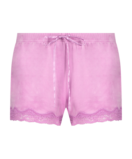 Short velours dentelle, Rose