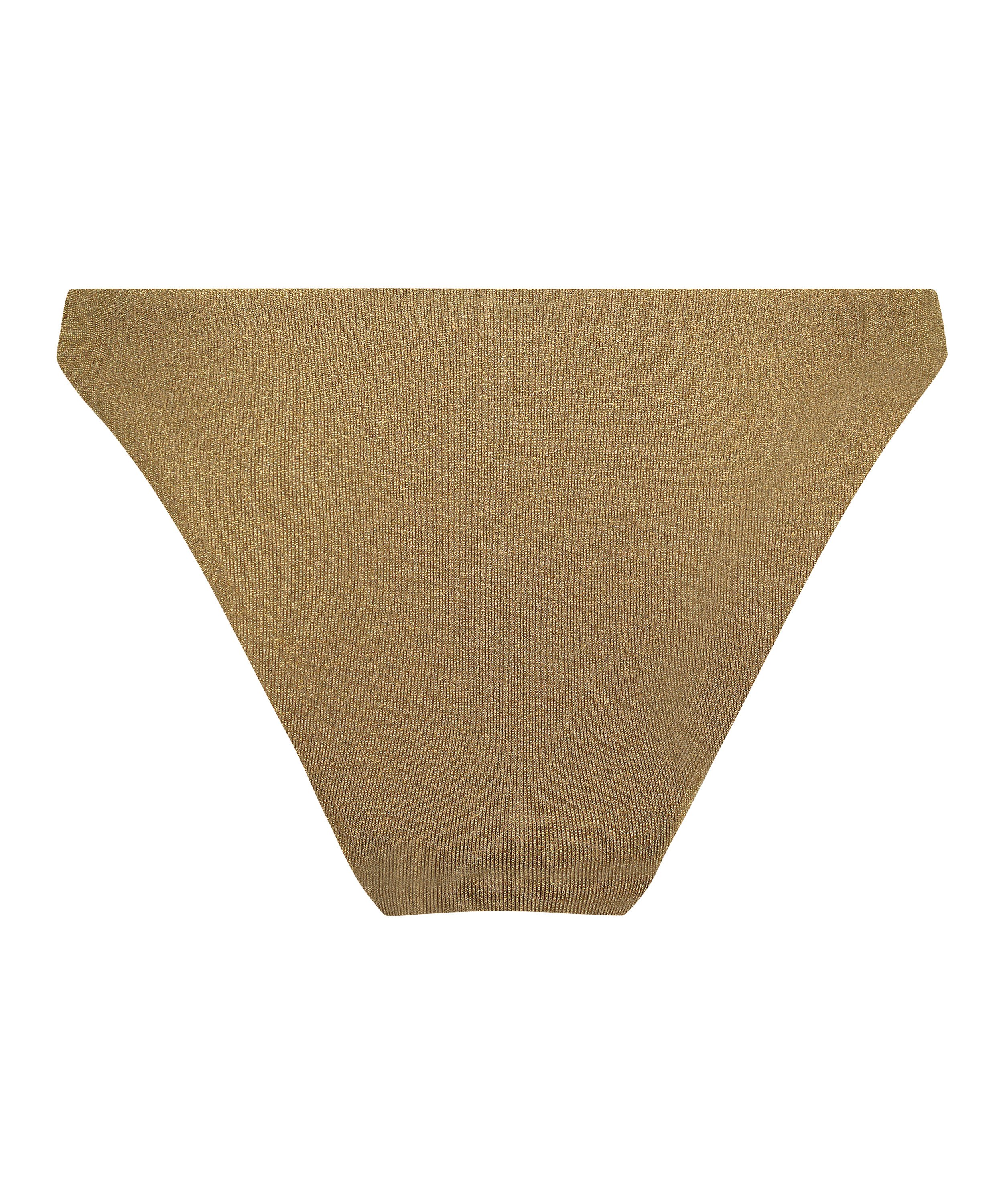 Slip de Bikini Échancrés Goldie Shimmer, Jaune, main