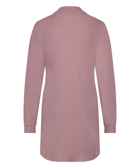 Langärmeliges Jersey-Hemdkleid Essential, Rose