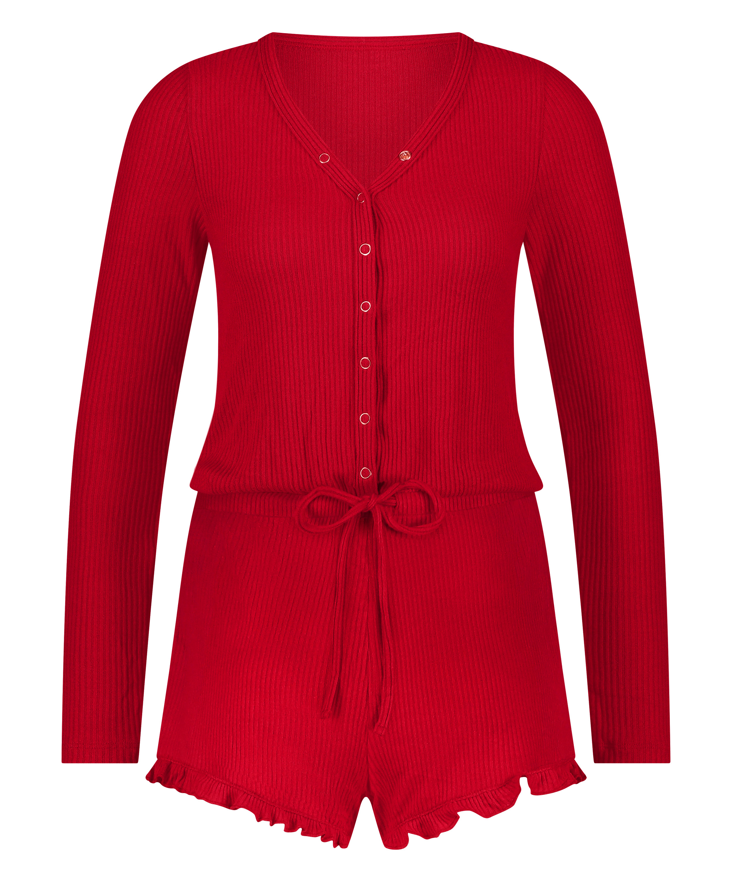 Grenouillère courte brossée, Rouge, main