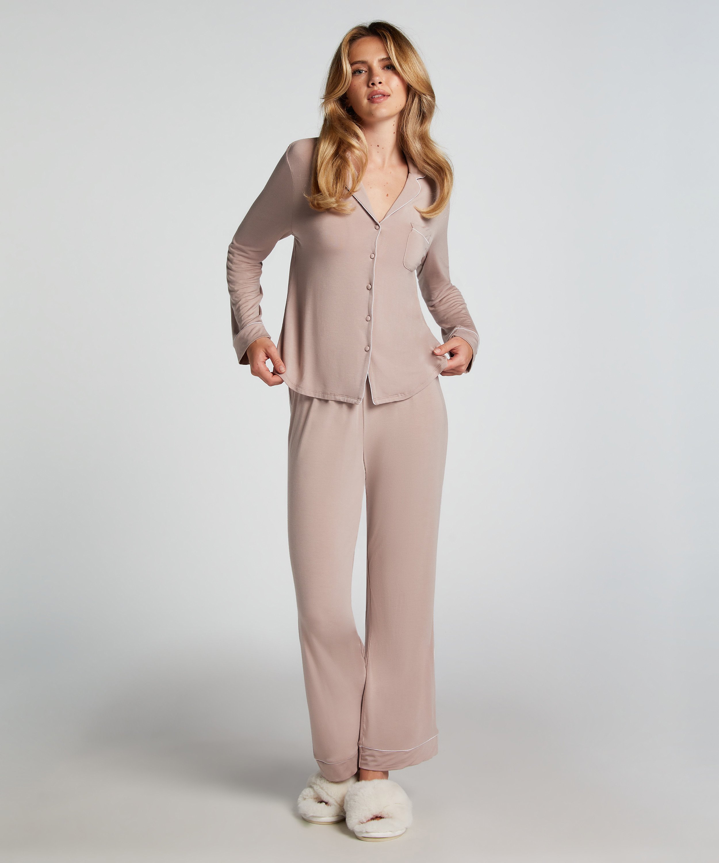 Langärmelige Jersey-Jacke Essential, Beige, main