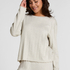 Pyjama Top Loose Pointelle, Grau