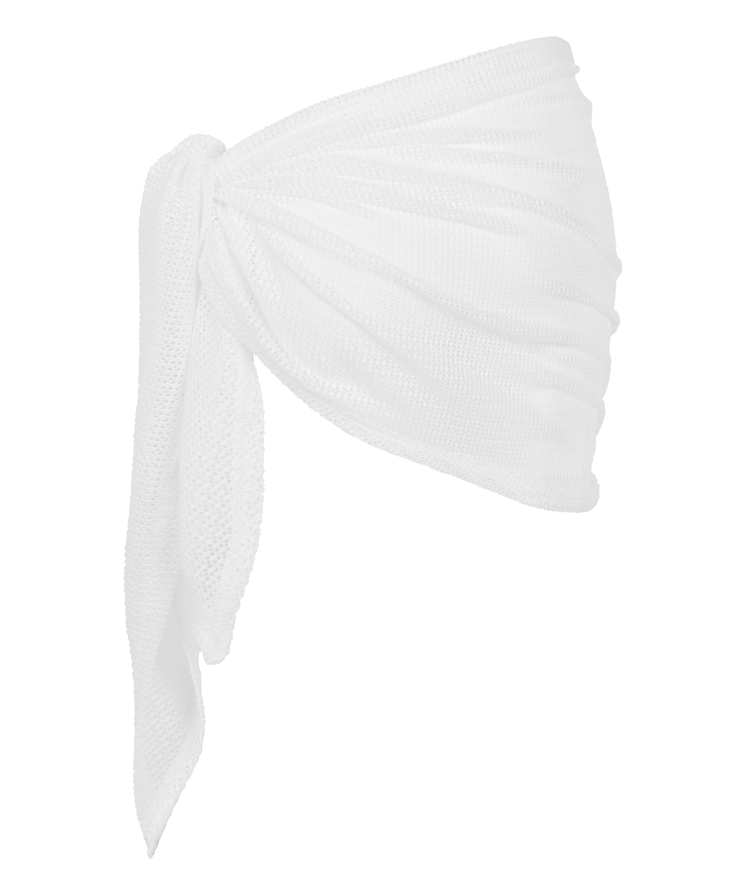 Paréo de plage en maille, Blanc, main