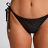 Boho Freches Bikiniunterteil, Schwarz