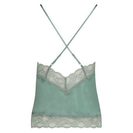 Cami Top Satin Spitze, Gr&uuml;n
