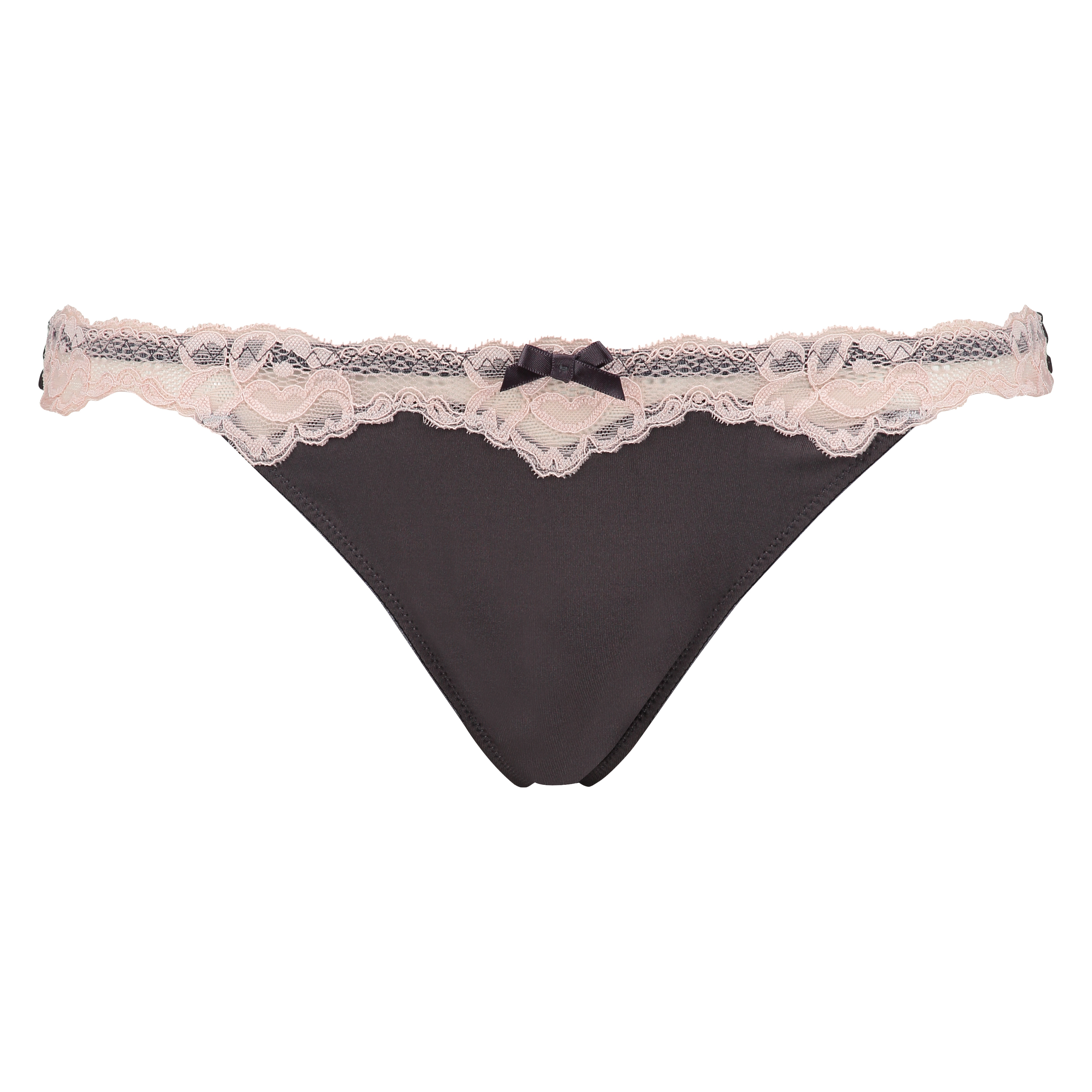 String mit Spitze Secret Lace, Grau, main