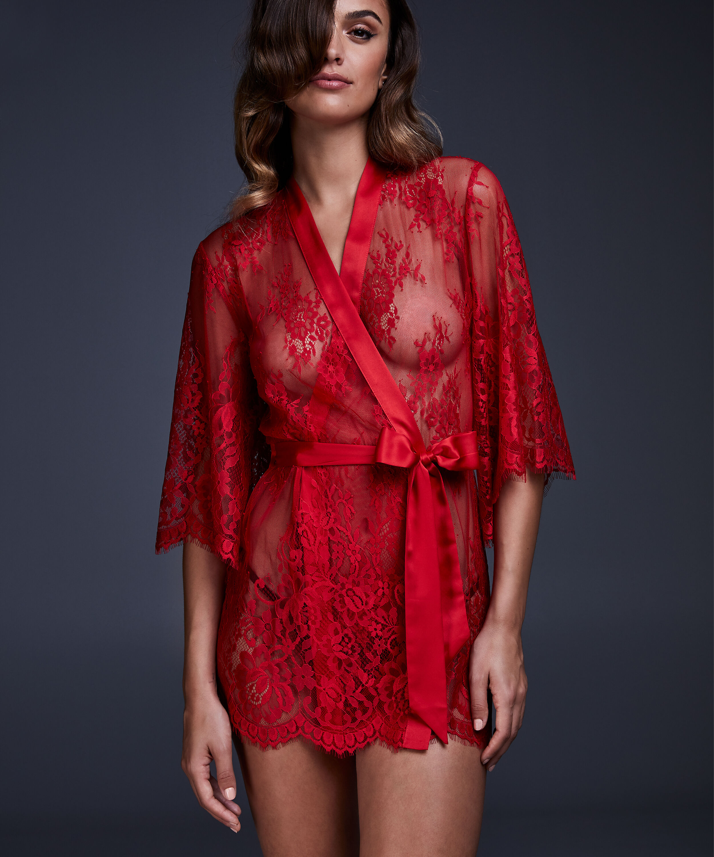 Kimono Lace Isabelle, Rouge