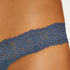 String taille extra basse en coton, Bleu