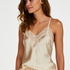 Cami Top Satin Spitze, Beige