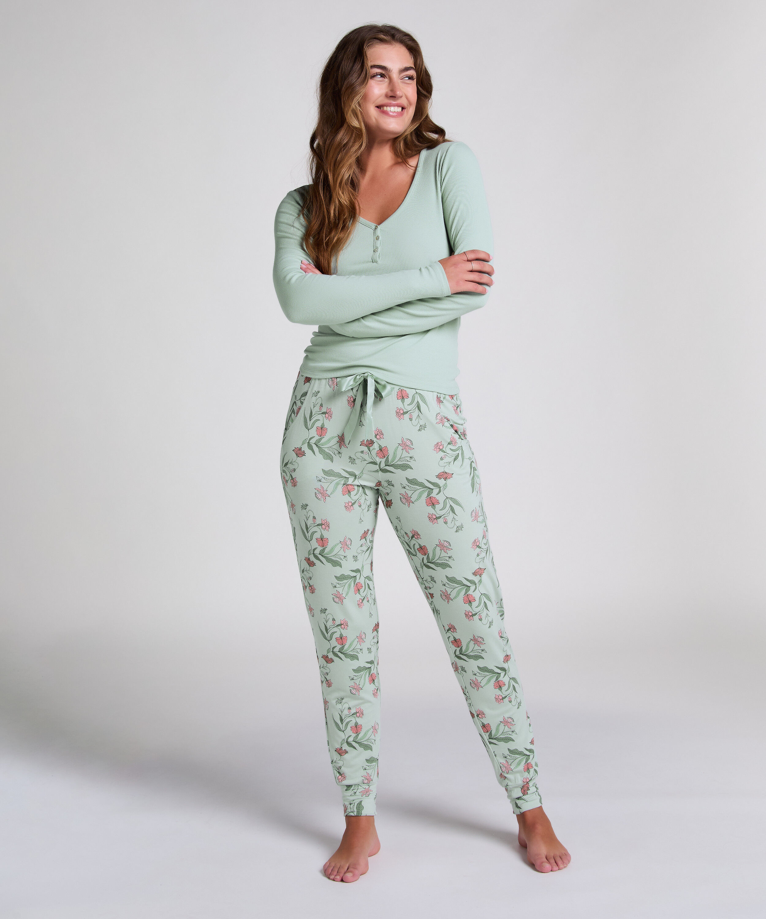Pyjamahose Jersey, Grün