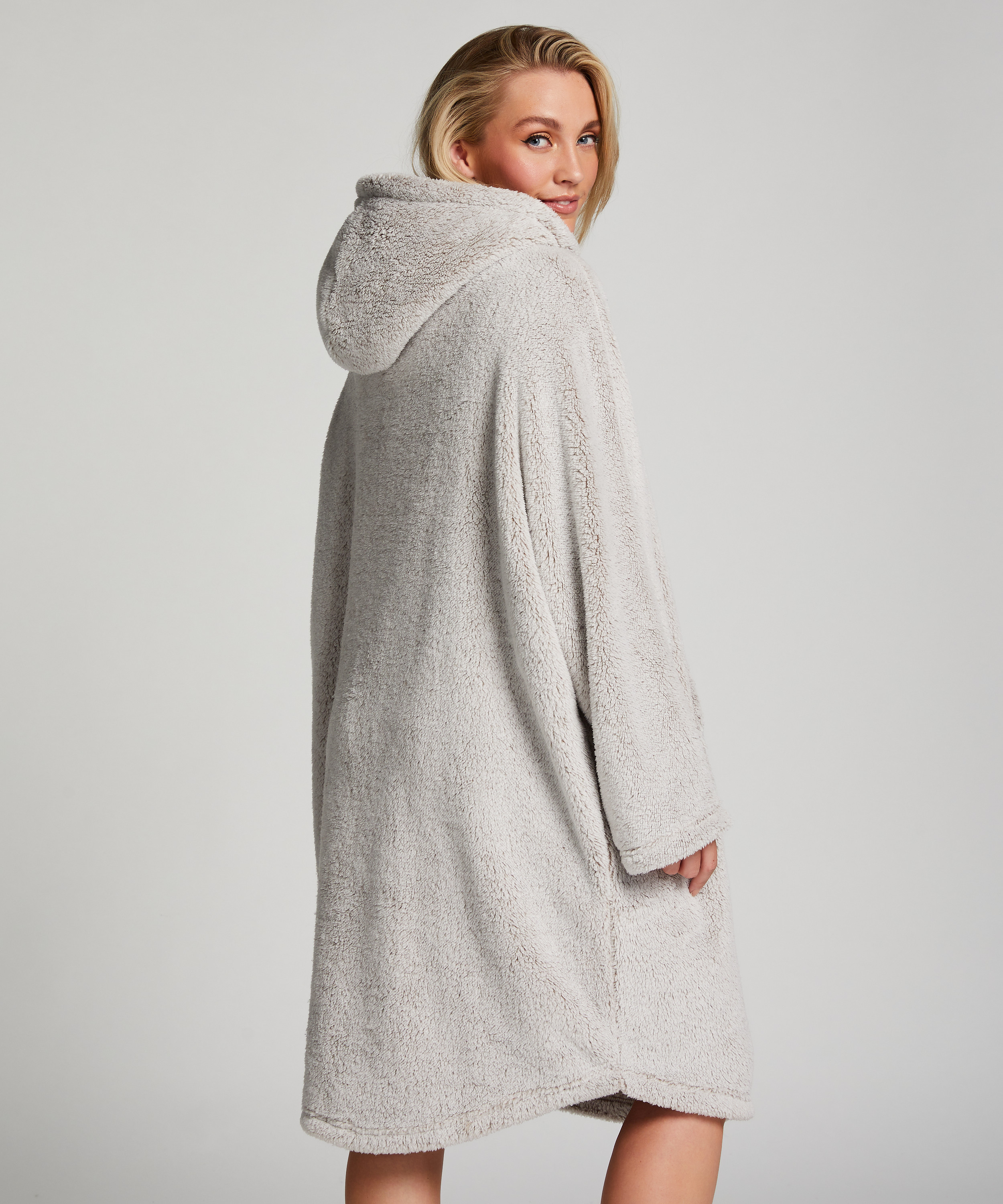 Flanell Fleece Hoodie, Grau, main