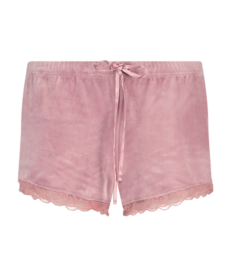 Shorts Velours Lace, Rose
