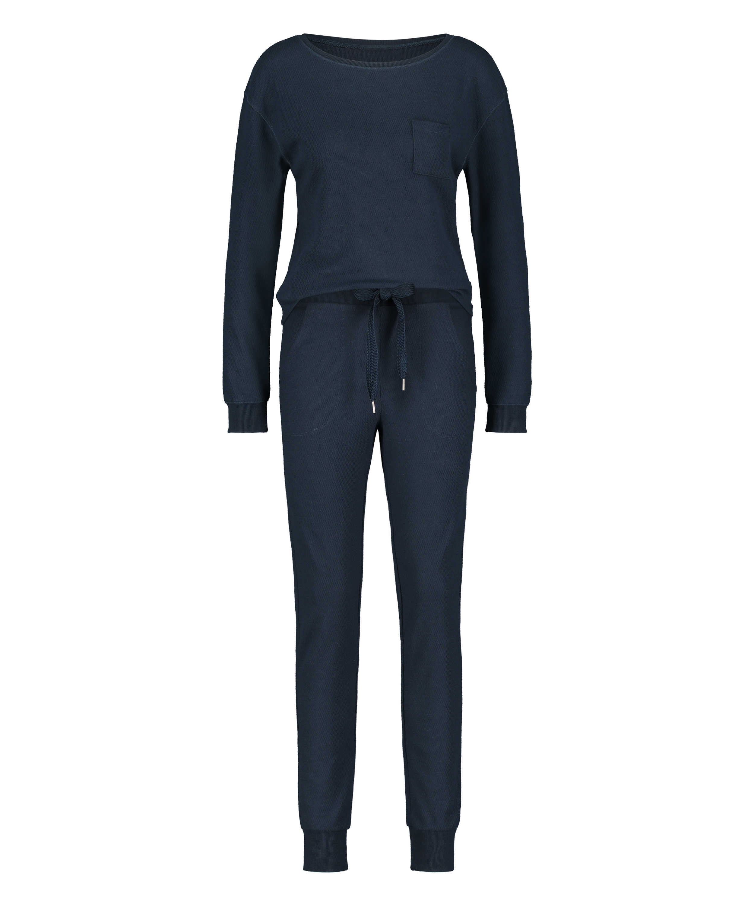 Pyjamaset, Waffelstoff, Blau, main