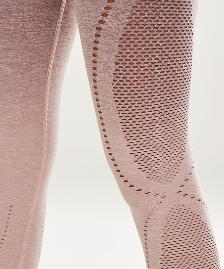 HKMX Sportlegging mit Rundstrickmuster und hoher Taille in Ombre-Print, Rose