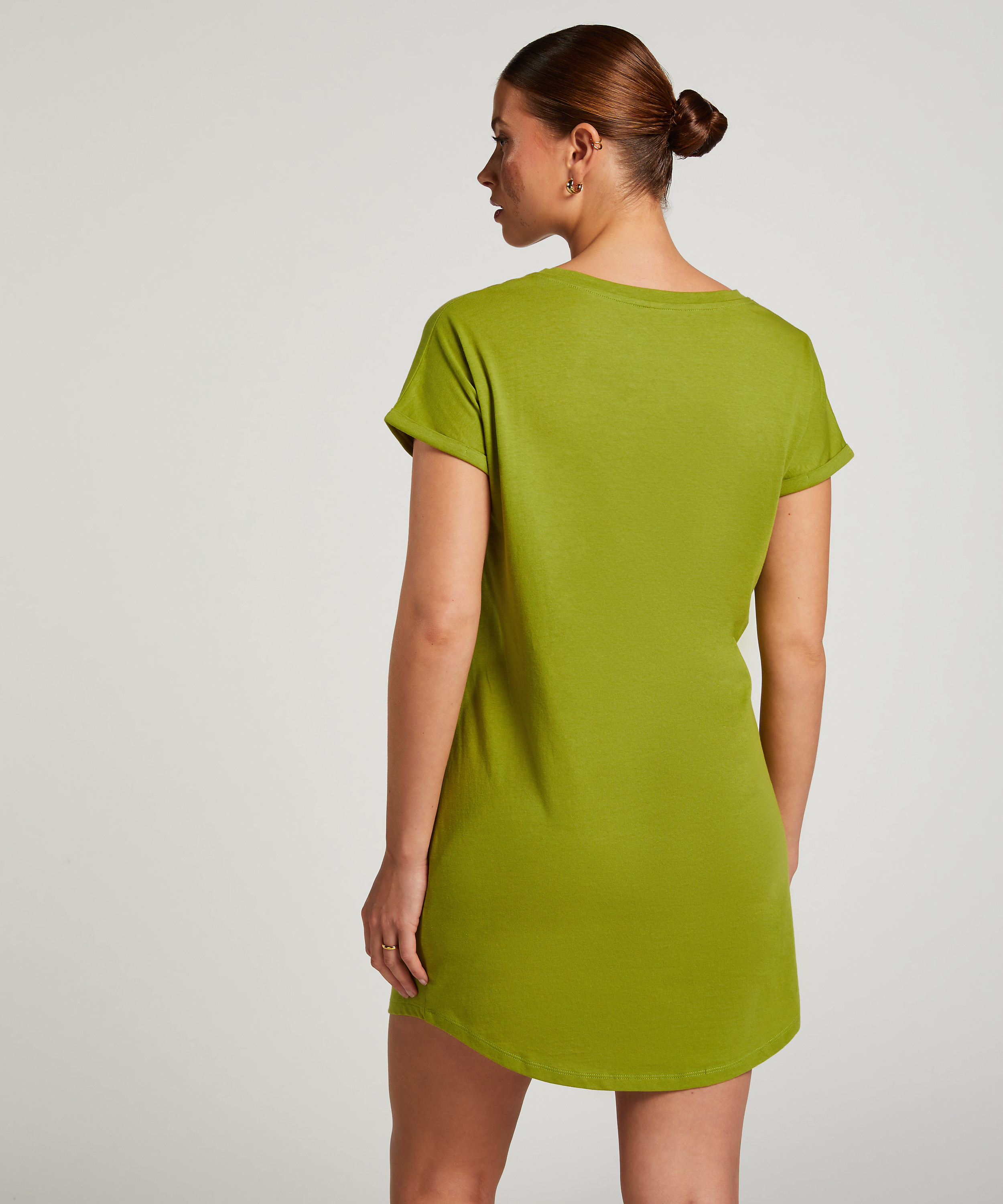 Chemise de nuit col rond, Vert, main