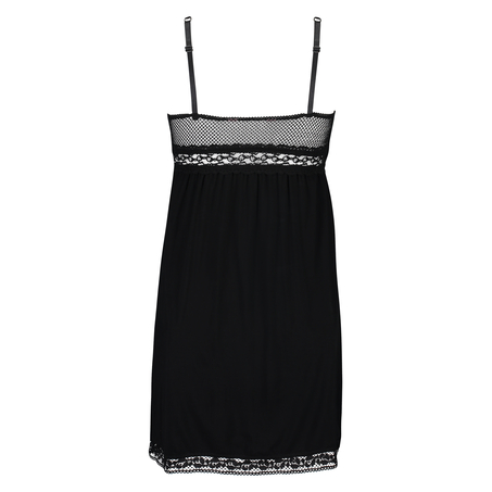 Graphic Lace slipdress, Schwarz