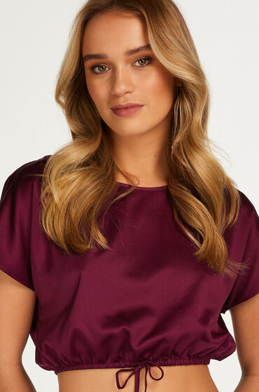 Image of Hunkemöller Cropped-Top aus Satin Lila